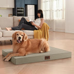 Outdoor Waterproof Orthopedic Dog Bed for Medium Size Dogs | Egg Crate Foam for Joint Support, Fits 36x23 Crates, TPU Waterproof Layer, Machine Washable 1680D Oxford Cover, Up to 50 lbs