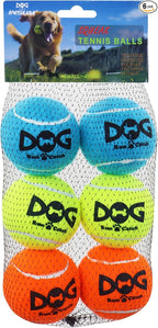 INSUM Small Tennis Balls for Dogs 6 Pack 2.0" Squeaky Dog Balls for Small Dogs