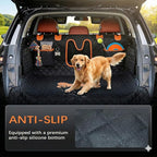 SUV Cargo Liner for Dogs,Waterproof Dog Trunk Cover with Bumper Flap | Material: Waterproof PU Leather | Protection: 12.60" Side Flaps & 17.72" Bumper Flap | Fit: Most SUVs | Non-Slip Design