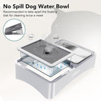 UPSKY 3-in-1 Elevated Dog Bowls: Slow Feeder, Adjustable Stand, No Spill Dispenser - Stainless Steel Food & Water Bowl for Small to Medium Dogs, White