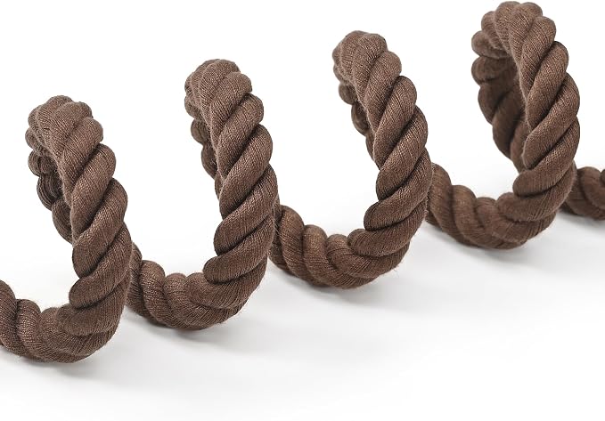 Mile High Life Dog Leash Braided Cotton Rope with Leather-Reinforced Ends | Rust-proof 360° swivel clasp, Heavy-duty for medium/large dogs. Great for weddings, daily walks (4 FT, 1/2", Dark Brown)