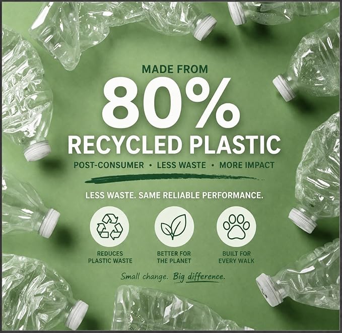 80% Recycled Plastic Dog Poop Bags – Extra Thick, Leak Proof Waste Bags, Big Dog Approved (Unscented, 270 Bags)