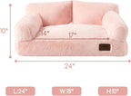 Hollypet Small Dog Large Cat Bed Puppy Couch Beds for Pets up to 25 lbs | Fluffy Dog Cat Couch Plush Soft Warming Pets Beds with Machine Washable Cover and Non-Slip Bottom