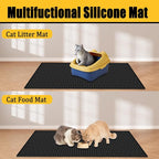 40"x30"(100cmx75cm) Extra Large Silicone Cat Litter Mat, XXL Litter Trapping Mat for Under Litter Box, Non-Slip Waterproof Kitty Litter Catcher, Easy to Clean Mat for Cats, Dark Brown