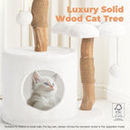 Easyego Modern Cat Tree, 26.3" Aesthetic Wood Cat Tree Tower for Large Cats
