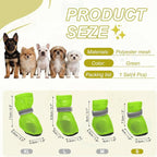Dog Boots Paw Protector, Reflective Adjustable Non Slip Mesh Summer Breathable Dog Shoes Dog Walking Boots (S Size, Green, 4 Pcs) Intended for Paws Waterproof for Dogs/Cat/Puppy