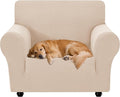XINEAGE Stretch Armchair Slipcover, Non-Slip Pet Couch Cover,Beige Yellow | Washable Furniture Protector, Elastic Bottom, Dogs & Cats Friendly, Scratch-resistant, Fast Setup, High Elasticity
