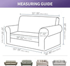 Joccun Christmas Stretch Loveseat Couch Cover Slipcover, 1-Piece Sofa Cover for 2 Cushion Couch Spandex Jacquard Washable Furniture Protector Cover for Living Room,Kids,Pets（Loveseat,Ruby）