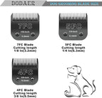 Black Detachable Dog Blades Set Compatible with Andis/Oster A5 Grooming | Compatible with wahl km10 dog clipper,Made of Stainless Steel Blade,Include 7FC+5FC+4FC,3 Pack