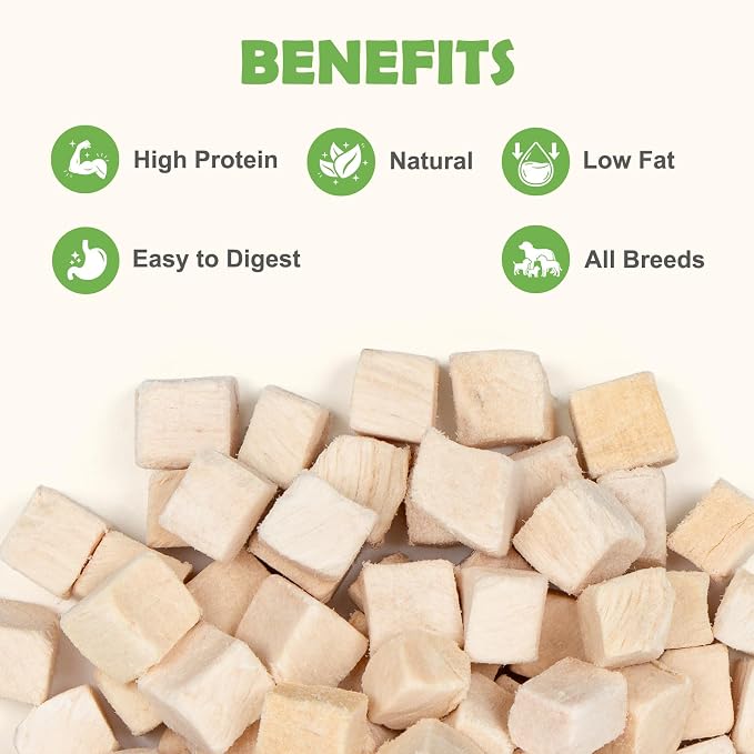Freeze-Dried Chicken Treats for Dogs and Cats, 10.6 oz | Single Ingredient, High Protein Recipe, Grain-Free Snack, Food Topper Use, Training Treats