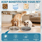 Silicone Slow Feeder Bowls for Dogs and Cats - Wet Food, Suction Cups, Interactive, Reduces Boredom, Anxiety, Anti-Choking, Non-Slip Design (Gray & Beige)