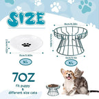Roshtia 4 Sets Elevated Cat Bowls Ceramic Raised Cat Food Bowls with Metal Stand Dishwasher Safe Dishes Non Slip Elevated Food Plate(Green,Paw)