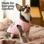 Parisian Pet I Love My Mommy Dog Shirt 100% Cotton Shirts for Large Dogs - Pink Sleeveless Girl Pet Clothes - Lightweight Pet Tshirts - Breathable Puppy Clothes - Stretchy Dog Summer Shirt