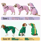 Lelepet Dog Raincoat with Harness, Green, L | Waterproof full body for rainy walking hiking, Adjustable detachable hood for flexible wear, Reflective stripes ensure safety