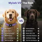GPS Dog Collar Tracker 2-in-1,Reflective Waterproof Pet Collar,iOS-Only,No Monthly Fees,Unlimited Range,Dog Tracking Collar Pet Tracker,for Small Medium Large Dogs(L (16.5"-23.5"), Purple)