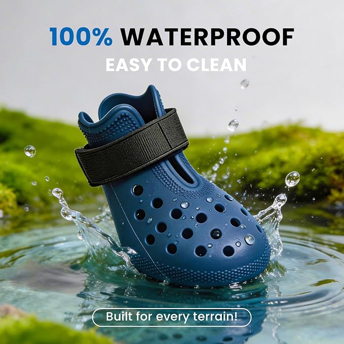 Dog Shoes for Hot Pavement - Comfortable Paw Protection for Medium & Large Dogs, Adjustable Strap & Non-Slip, Easy-Clean, Outdoor Sports Boots, Dog Booties for Summer Rain (Blue, M)