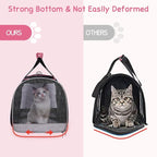 BurgeonNest Cat Carriers for Medium Puppy Under 25 lbs, Pet Carrier for Cats with Unique Side Bag,Top Load Small Pet Bag Soft-Sided Escape Proof with 4 Ventilated Windows | Soft sided pink cat carrier with mesh windows, ventilation and storage pocket f...