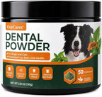 Dog & Cat Dental Powder for Plaque, Tartar & Fresh Breath 150g | Sprinkle-on dental powder with kelp, probiotics & zinc. No brushing needed for plaque, tartar & fresh breath. Mint flavor.