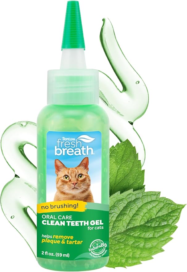 TropiClean No Brush Cat Toothpaste, Easy to Use Cat Dental Care, 2oz