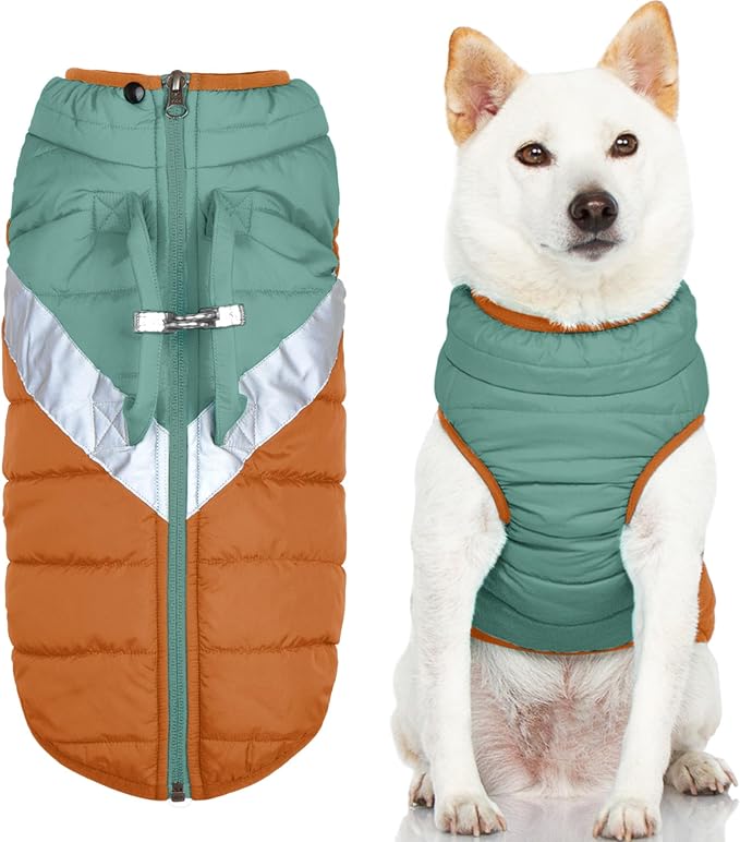 Gooby Mountaineer Dog Jacket - Jade, X-Large - Warm Zip Up Coat with Lift Handle and Dual O Ring Leash Water Resistant for Small to Medium Dogs