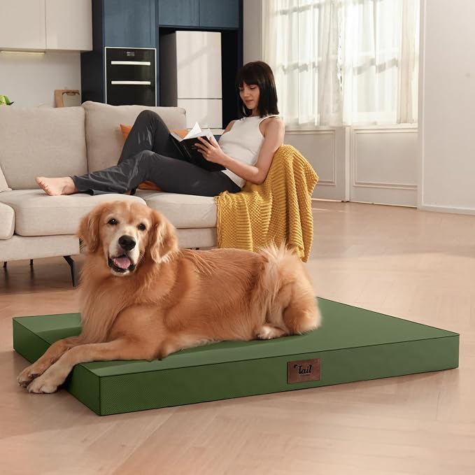 Waterproof Orthopedic Dog Crate Bed for Small Dogs & Cats | Egg Crate Foam, Fits 24x18 Crates, TPU Waterproof Layer, Machine Washable 1680D Oxford Cover, Small Pets Up to 20 lbs
