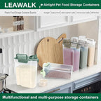 LEAWALK 5-7Lbs Cat Dog Storage Container, Portable Pet Food Containers with Upgraded Large Spout and Cup, Small Animal Kibble Dispenser for Bird Seed, Oatmeal, Rice, Flour, Brown Sugart-Dark Green