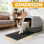 Pieviev Litter Mat, Double-Layer Waterproof Trapping Mat, 24" x 15" Black | Honeycomb Design Catches Scattered Particles to Stop Tracking, Urineproof Base Protects Floors, Easy to Clean