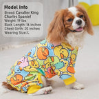 KYEESE Dog Pajamas Comfy Dogs Clothes Stretchable Pet Jammies Colorful Duck Printing Dog Onesie Stretchy Doggie Costumes Soft Pet Pjs Velvet Pets Coat Soft Doggie Pajamas for Small Dogs, Medium