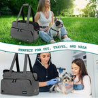 PetAmi Small Dog Purse Carrier, Soft-Sided Pet Carrier Bag with Pockets, Portable Puppy Cat Travel Handbag Tote, Airline Approved Breathable Mesh, Poop Bag Dispenser, Sherpa Bed, Max 18 lbs, Dark Gray
