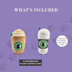 Haute Diggity Kitty Meowbucks Catpuccino Set, Soft Plush Cat Toys | 2 Pack Catnip Toys with Interactive Crackle Sound, Safe & Durable Cat Nip Kicker Toy for Outdoor & Indoor Cats & Kitten