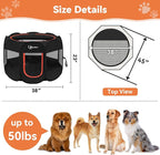 Siedihit Dog Playpen, Large Puppy Pet Playpen, Dog Crate Tent Cage Indoor | Outdoor, Portable Pop Up Dogs Kennel Playpen with Carrying Case for Dogs/Cats/Rabbits, Black
