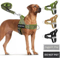 SlowTon No Pull Dog Harness - Heavy Duty Dog Harness and Leash Set for Medium Large Dogs, Reflective Tactical Harness with Soft Padded and Front Clip for Easy Walk and Training (Green, M)