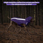 Purple Dog Raincoat with Reflective Strip Hoodie, Waterproof Poncho，L | Reflective Safety Trim, Waterproof & Breathable, Adjustable Hood, Leash-Friendly Access Hole, Easy On & Off Design