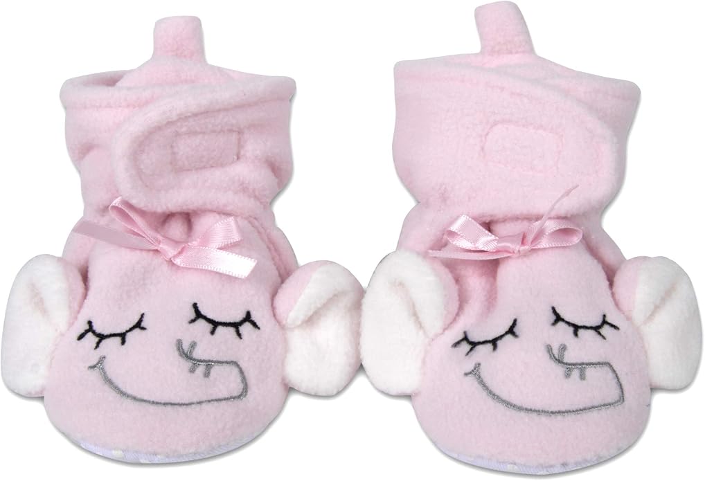 Cozy Fleece Baby Booties- Sherpa Baby Crib Booties Soft Soled Winter Shoes Unisex Fleece Booties Baby Boy, Baby Girl 0-6 Months