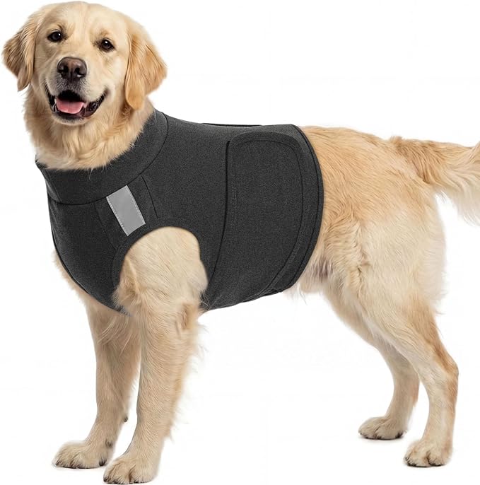 KOESON Reflective Dog Anxiety Vest, Adjustable & Breathable Thunder Jacket for Dogs, Lightweight & Soft Calming Vest for Dogs, Stress Relief Dog Compression Shirt for Thunder, Fireworks, Separation
