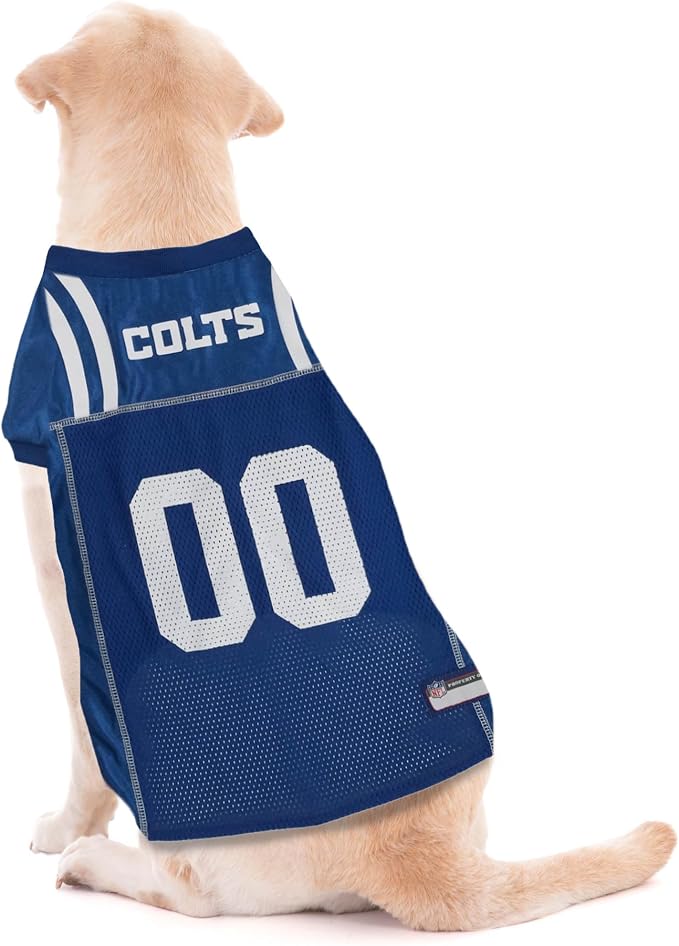 Pets First NFL Indianapolis Colts Dog Jersey, Size X-Small, Football Shirt Costume for Pet, Dog Sports T-Shirt, NFL Team Clothing for Cats, Licensed Pet Apparel Available in 7 Sizes and 32 Teams
