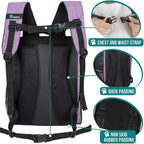PetAmi Dog Backpack Carrier for Small Medium Dogs Large Cats up to 18 lbs, 2 Side Entry, Structured No-Collapse Frame, Airline Approved Ventilated Pet Backpack for Hiking Camping Travel, Purple