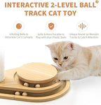 Made4Pets Cat Scratching Post for Indoor Cats with Ball Track 23.4" | Interactive Cat Scratching Post with Natural Sisal Rope, Rolling Ball Track and Taller Scratching Height, Modern Home Décor