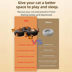 4-in-1 Large Cat Tunnel Bed for Multiple Large Cats, Scratch Resistant Donut & Detachable & Washable Donut Cat Bed,Up to 45 Lbs (L 40x40x11,Charcoal Gray),Bonus Pet Hair Remover Included