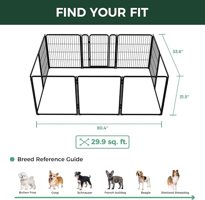 FXW AuraSpace Pro Acrylic & Wire Mesh Indoor Dog Playpen, 32" H, 10 Panels | Clear View, Heavy-duty Metal, Flexible Layouts, Easy Walk-Through, For Small & Medium Dogs, Patented