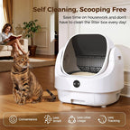 Open-Top Automatic Litter Box, Odor Control, Ready to Use, Self Cleaning | Litter Box, Large Capacity with APP Control and Safety Sensor, Ellenpent, with Trash Bags/Waterproof Mat/Litter Mat