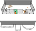 FXW Rollick Dog Playpen Wall Connection Set for Indoor and Yard, 50 Inch 16 Panels for Large Dogs with 4 Fence-to-Wall Anchors, Black | Patented