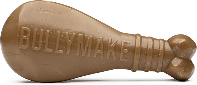 BULLYMAKE Brown Tough Chew Turkey Leg Toy for Dogs, Durable Nylon Dog Toys for Aggressive Chewers, Dental Stimulating, Tough Chew, Boredom Busting, Pet Supplies, Made in USA