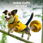 JoyDaog Dog Raincoat with Hood, Waterproof Dog Rain Jacket for Small Dogs | Waterproof dog rain jacket with hood and pockets for rainy walks, outdoor activities and everyday protection,Yellow S