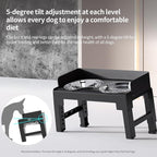 Elevated Dog Bowls for Medium and Large Dogs, Spill Proof Tiltable Dog Feeder with 2 Stainless Steel Bowls, 6 Height Adjustable Raised Dog Bowl Stand