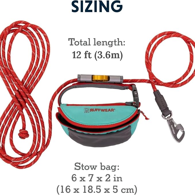 Ruffwear, Hitch Hiker Dog Leash, Adjustable Leash & Hitching System for Camping & Hiking, Red Currant