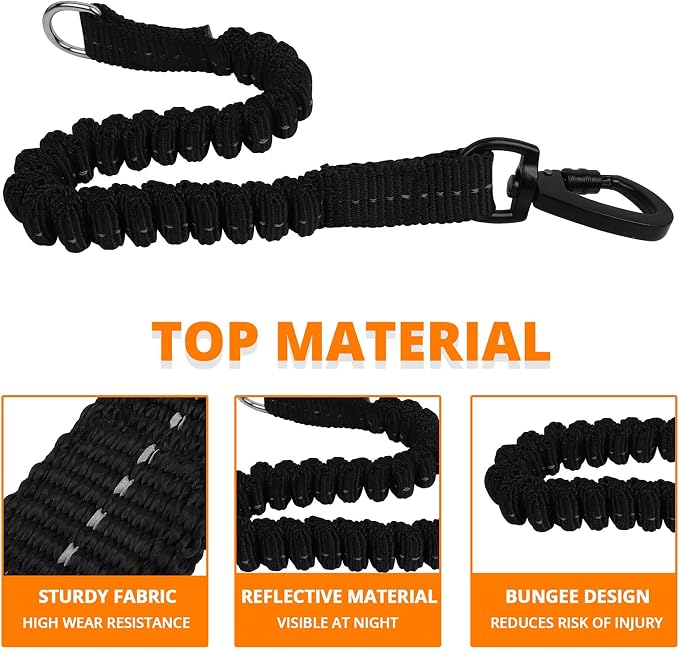 jenico Long Dog Leash 100FT: Heavy Duty Nylon Rope Leashes for Dogs Training with Reflective Threads Bungee and Padded Handle - Dog Lead for Large Small Medium Dogs Outside Walking Hiking