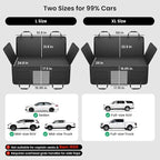 REEVAA Dog Car Seat Cover for Back Seat, Hard Bottom, L, Black | 450 lbs Extender, 45% More Space for 2-4 Large Dogs, Waterproof, Zippered Mesh Window, Fits for SUV Medium Truck