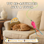 Automatic Interactive Cat Toy for Indoor Cats, Hanging Cat Toy | Door hanging design with 360° rotating motion, USB-C rechargeable and smart touch restart.