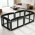 Clear Puppy Playpen Indoor - Ideal for Small & Toy Dogs - Height 24 Inch, 6 Panels, Black